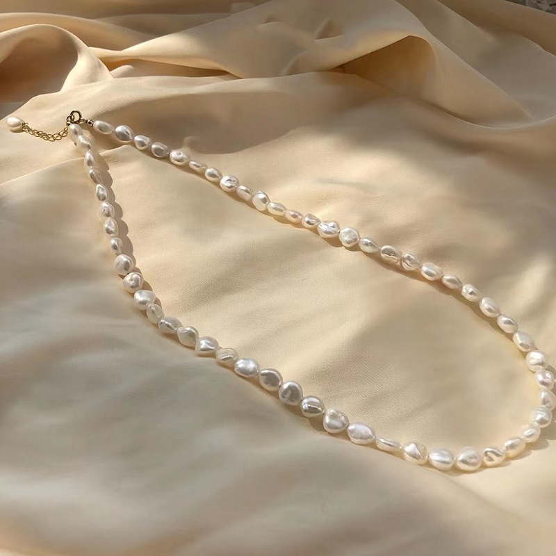 Collar de perlas de lujo para mujer con cierre magnético_voghion.com