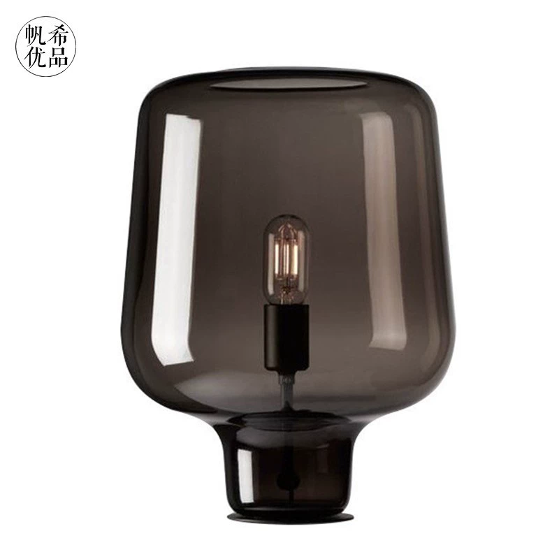 Glass table lamp — Scandinavian modern bedside lamp, warm light, button switch, multiple sizes