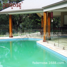 泳池护栏渡假风景无立柱栏杆 泰国温泉度假村玻璃栏杆泳池围栏