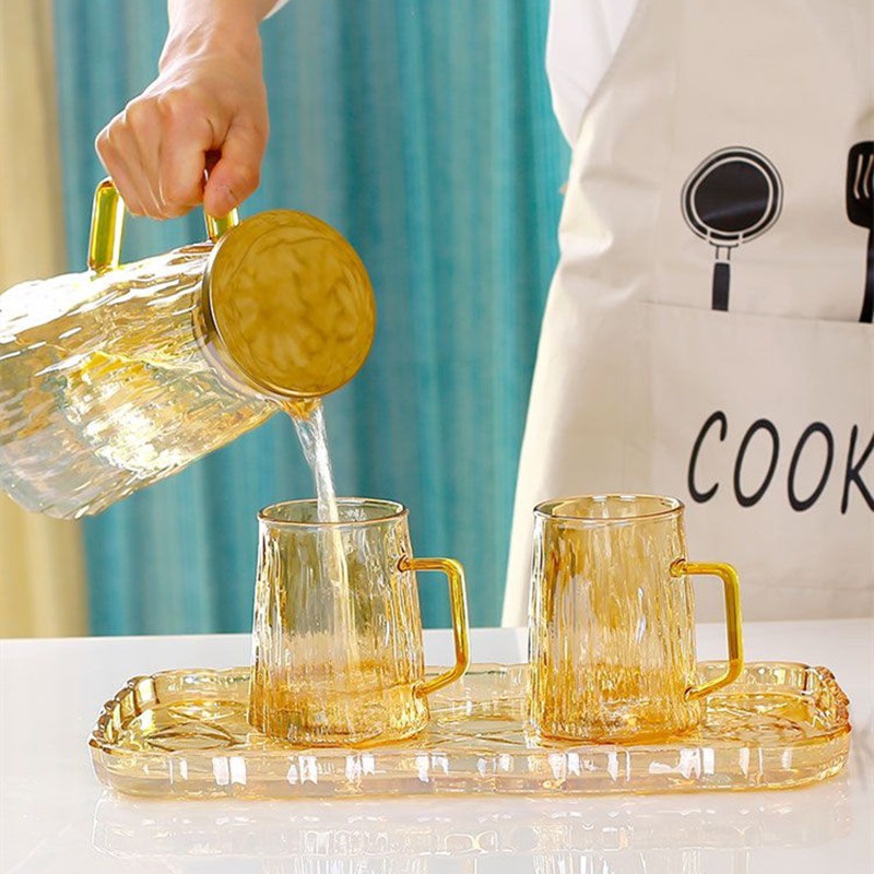 Nuevo traje de alta borosilicato glaciar botella de agua fría traje grueso vidrio gran capacidad olla creativa resistente al calor botella de agua fría