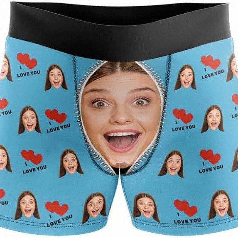 Cross-Border Men's Underwear Custom Pod Dropshipping Face Template Men's Style Custom Boxer Briefs Four-Corner Briefs Cross-Border Men's Underwear Custom Pod Dropshipping Face Template Men's Style Custom Boxer Briefs Four-Corner Briefs
