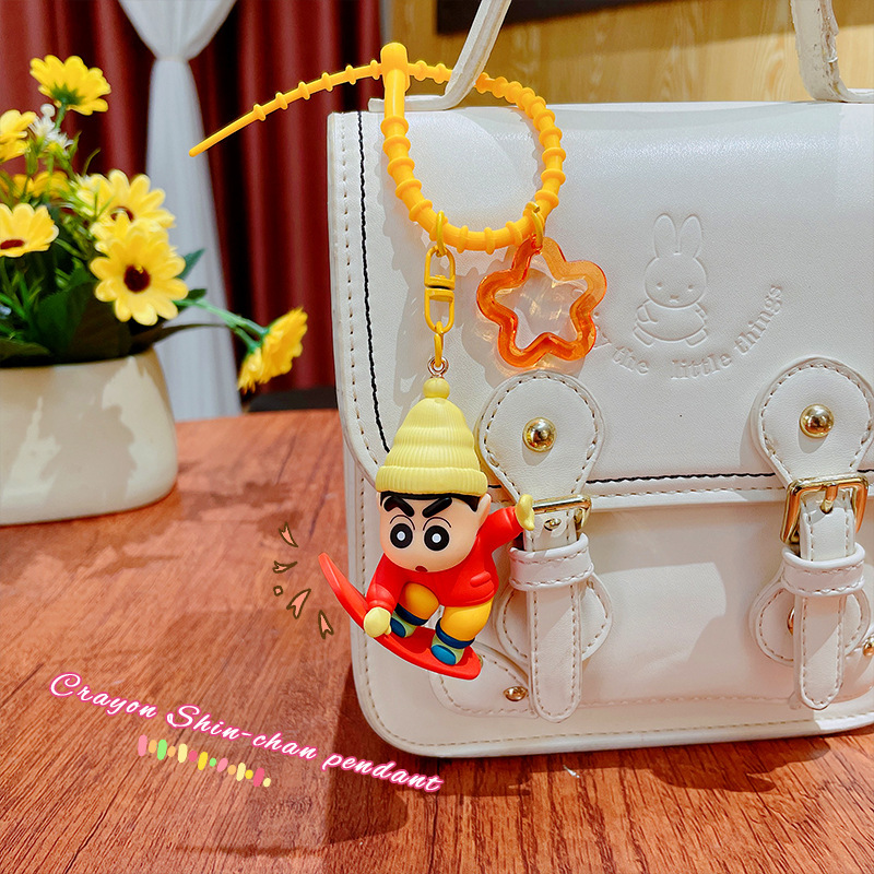 本物のクレヨンしんちゃん氷と雪のカーニバルキーホルダー漫画かわいいスクールバッグペンダントキーチェーン小さなギフト卸売|undefined