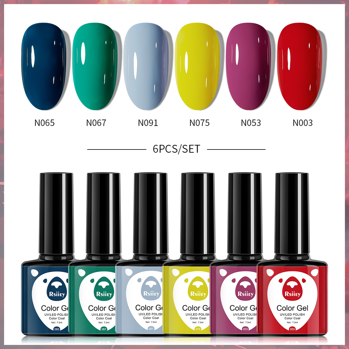6-color nail polish glue suit popular color painted glossy cat eye UV phototherapy glue for nail salon