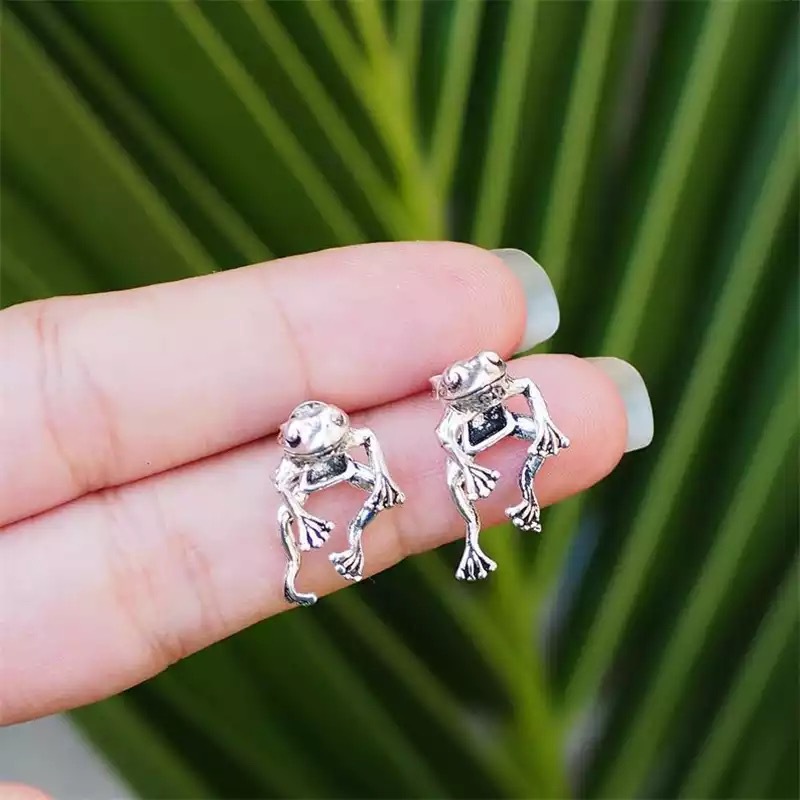 1 Pair Retro Frog Plating Alloy Earrings display picture 1