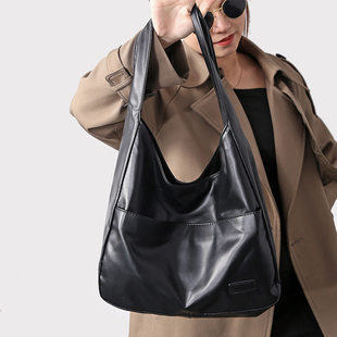 Polyurethane demi-season capacious shoulder bag, backpack, one-shoulder bag, high-quality style, Korean style