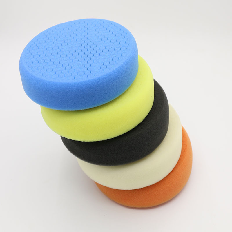 6寸圆边汽车抛光海绵轮自粘抛光盘打蜡盘