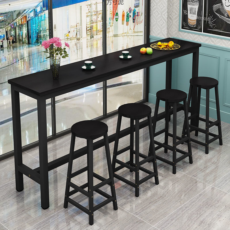 Wall Bar Table Household Living Room Partition Bar Rectangular High Table Milk Tea Shop Table and Chair Combination Narrow Table Factory
