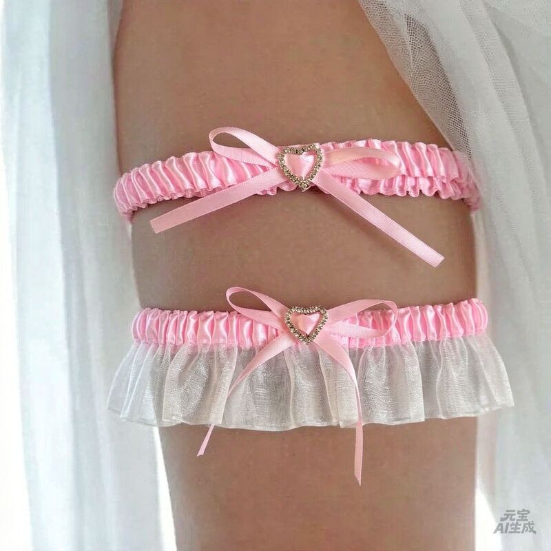 2026 New European and American Bridal Garter Belt with Heart-Shaped Rhinestones, High-End Bow Garter Belt, Wedding Leg Ring Accessory 2026 New European and American Bridal Garter Belt with Heart-Shaped Rhinestones, High-End Bow Garter Belt, Wedding Leg Ring Accessory