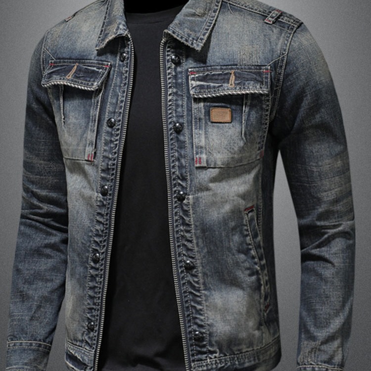 Special Offer Free Shipping European and American Washed Old Vintage Classic Denim Jacket Men's Street Handsome Jacket Fashionable Laps