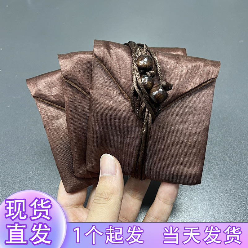 现货古法金珠首饰包装袋色布丁翻盖仿皮绒布袋翡翠玉石手串收纳袋