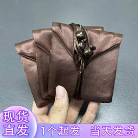 现货古法金珠首饰包装袋色布丁翻盖仿皮绒布袋翡翠玉石手串收纳袋