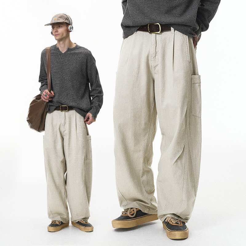 Jie Zhan Men's Clothing | American-Style Deconstructed Multi-Pocket Cargo Pants 26 Spring/Summer New Trendy Brand Casual Loose Men's Trousers