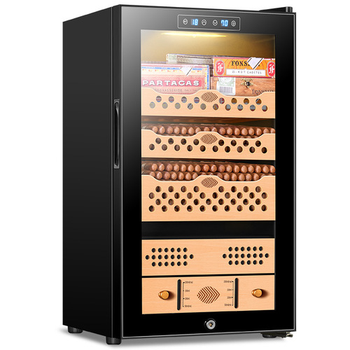 CL-70C Cigar Cabinet by Qielong: Cedar Wood Shelving, Inverter-Driven Smart Compressor, Constant Temperature & Humidity Control