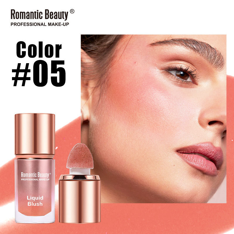 El blush líquido transfronterizo es un blush polivalente, un blush mate, un blush de color natural duradero.