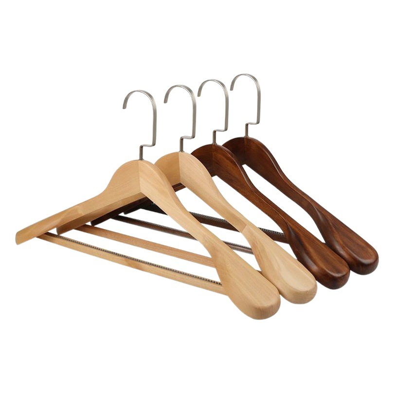 Tendedero de madera maciza sin costuras a prueba de hombros, traje de hombro ancho, tienda de ropa para adultos antideslizante, estante para ropa de madera del hotel