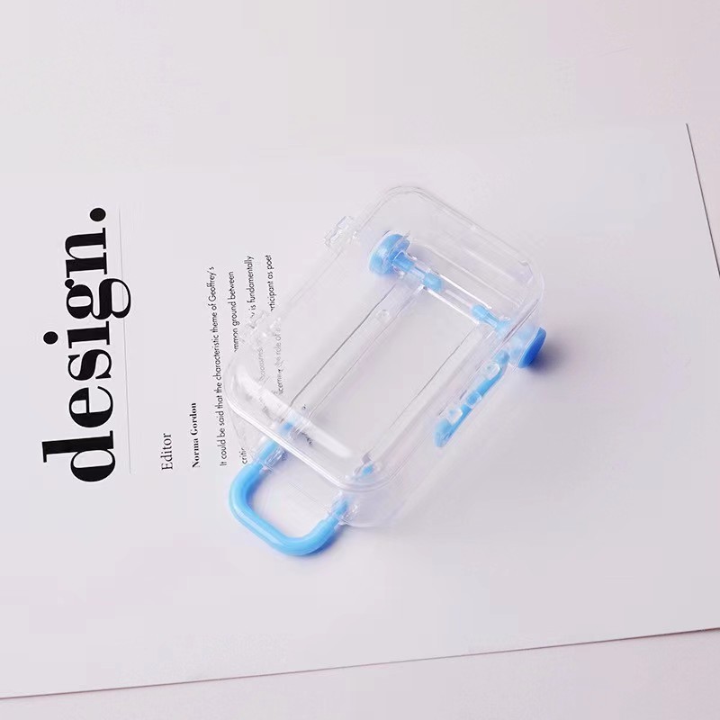 Creative Big Cartoon Trolley Case Transparent Mini Retractable Jewelry Storage Box Mini Cute Jewelry Box Wholesale
