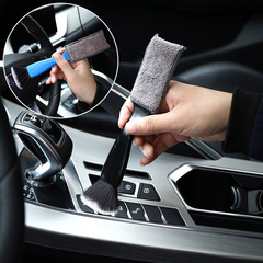 Cross-border hot-selling car interior cleaning brush air conditioning outlet dust cleaning double-headed brush interior soft-bristled detail brush