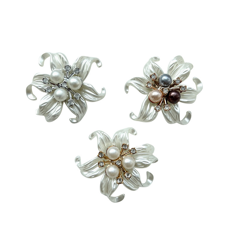 Copribottoni per gemelli floreali con perla e stella marina_voghion.com