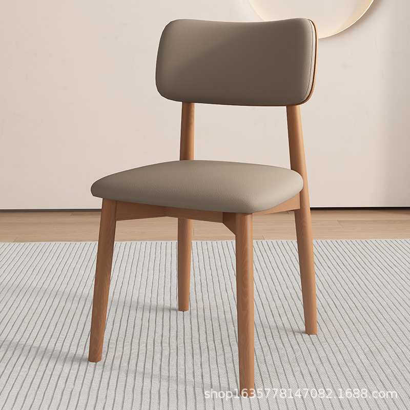 Silla de comedor de madera sólida nórdica, silla de comedor de hotel, silla de respaldo de fábrica, taburetes de comedor modernos y simples