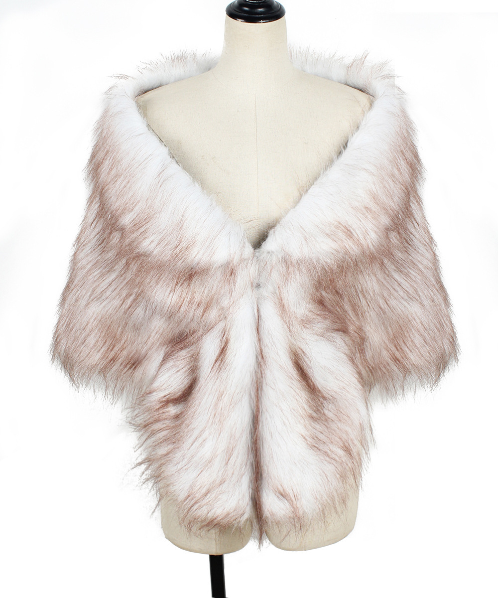 Women's Simple Style Solid Color Imitation Fur Spandex Acrylic Contrast Binding Shawl display picture 21