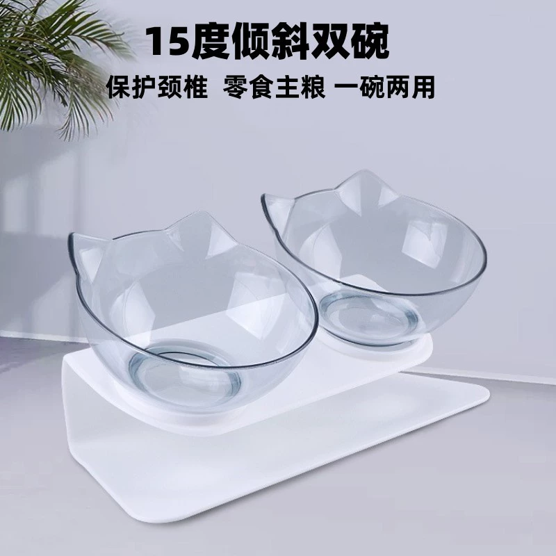 Трансграничные взрывы Миска для кошек Косая 15 градусов Большой Калибр Три миски защищают шейный отдел позвоночника Противоударные принадлежности для собак Миска для домашних животных