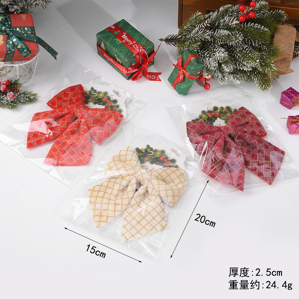Adornos navideños transfronterizos 2026: pequeños adornos para árboles de Navidad, lazos, estrellas para la punta del árbol, Papá Noel, accesorios colgantes.