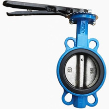 上海沪工阀门 良工阀门D71X手动对夹式球磨铸铁四氟304板手柄蝶阀