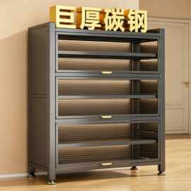 钢制防尘鞋柜家用门口多层玄关柜入户上翻门多层鞋架大容量储物柜