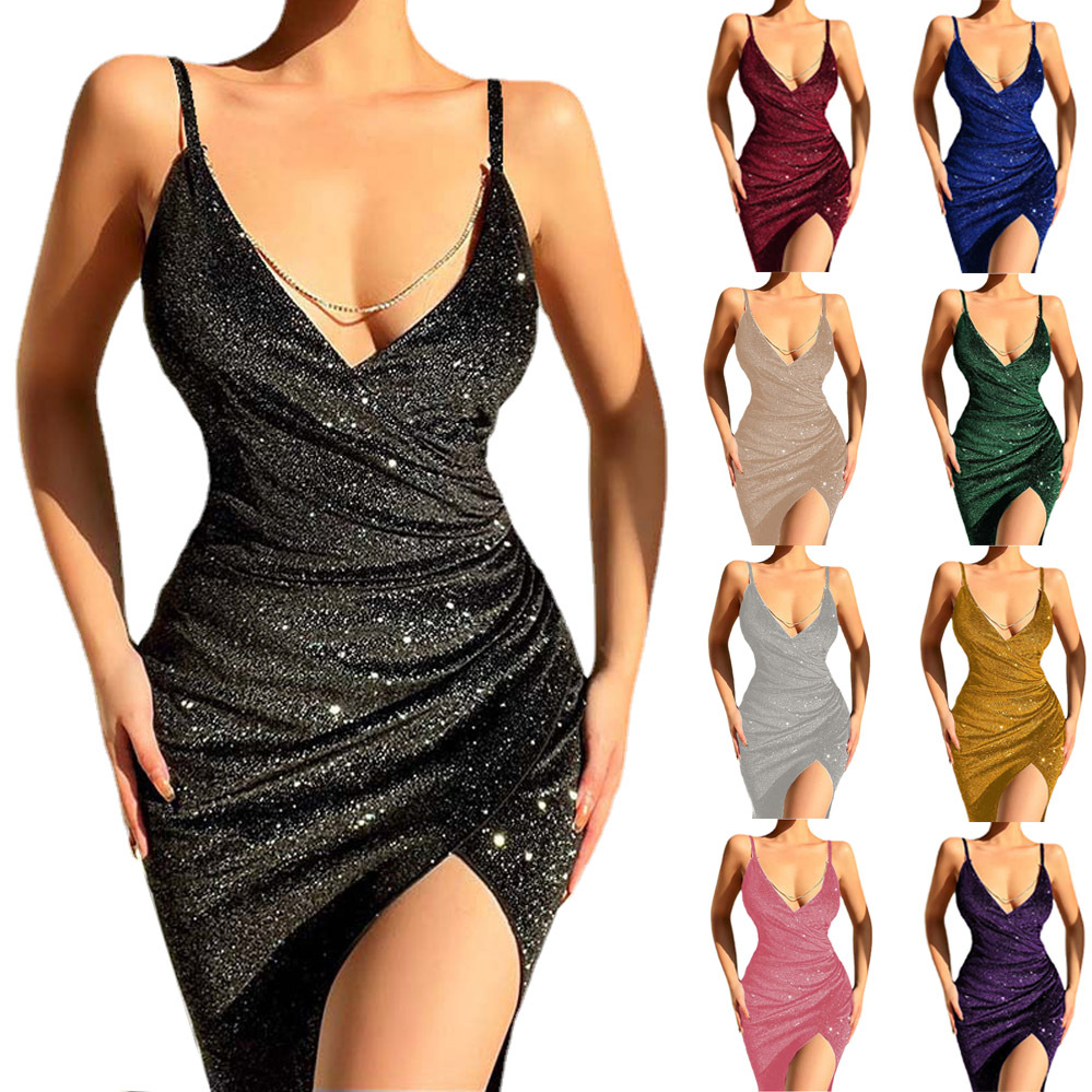 140g Weight Midi Dress Dress Length Type Sleeveless Sleeve Length Pencil Skirt Dresses Type Spandex, Polyester Fabric Type High Waist Waist Line Daily Occasion V Neck Neckline Skinny Fit Type Solid Color Pattern Summer Season Women'S Gender Patchwork Design Fashion Style Wholesale Women'S Fashion Patchwork Solid Color Daily V Neck Sleeveless Pencil Skirt 无