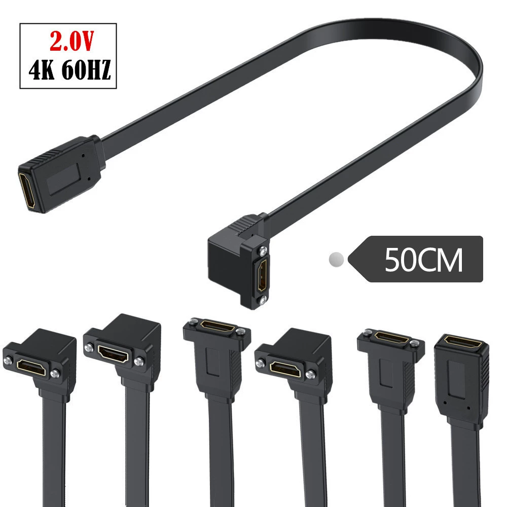 Плоский - высокоскоростной HDMI 2.0 версии для расширительной линии матери с фиксированной панели отверстий, провод поддерживает 4K2K 60Гц