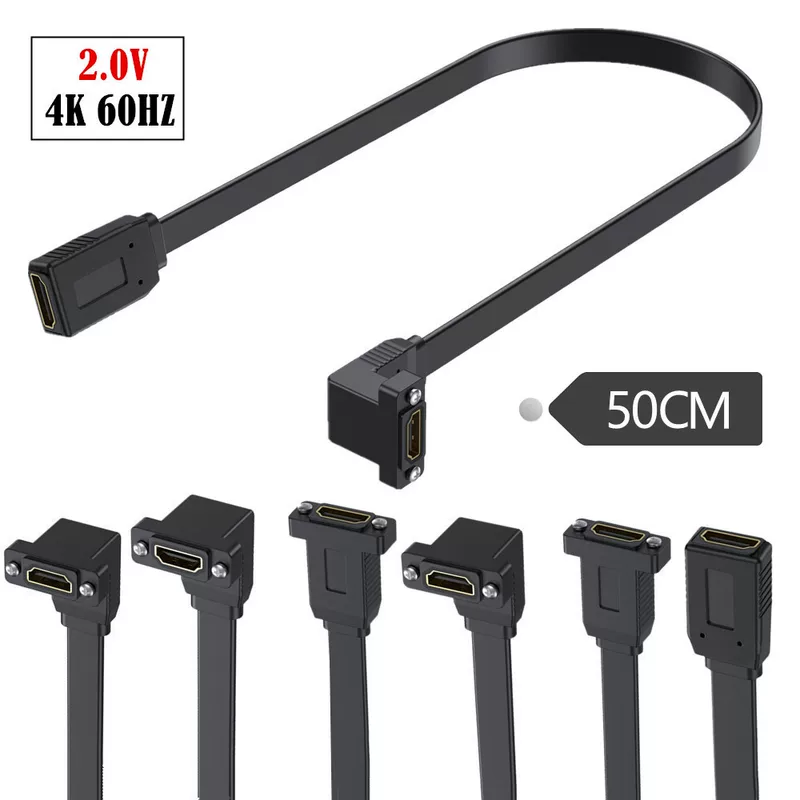 Плоский - высокоскоростной HDMI 2.0 версии для расширительной линии матери с фиксированной панели отверстий, провод поддерживает 4K2K 60Гц