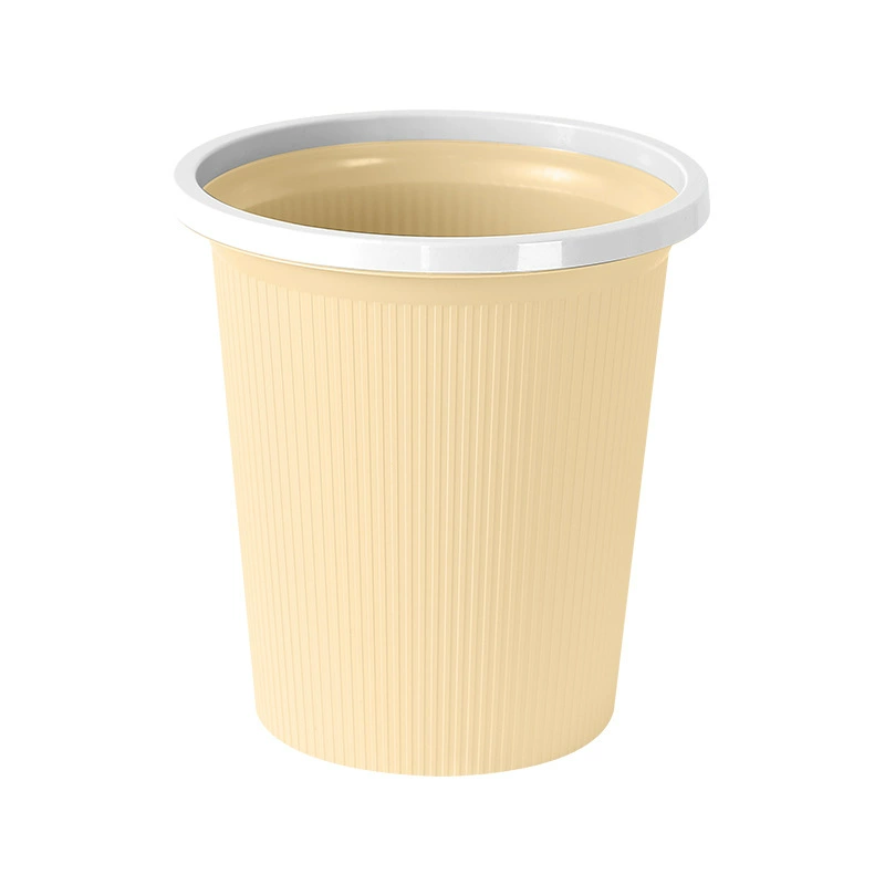 Trash Can, Light Luxury Ins Style, Lidless Ribbed Design, Medium–Extra Large