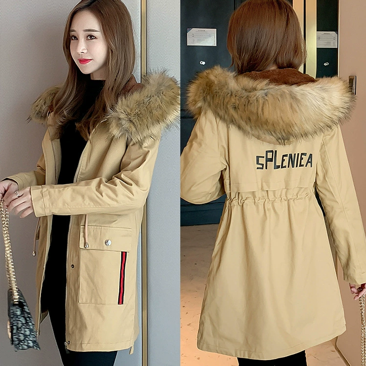 Long winter hoody, brace, down jacket, mid-length, increased thickness