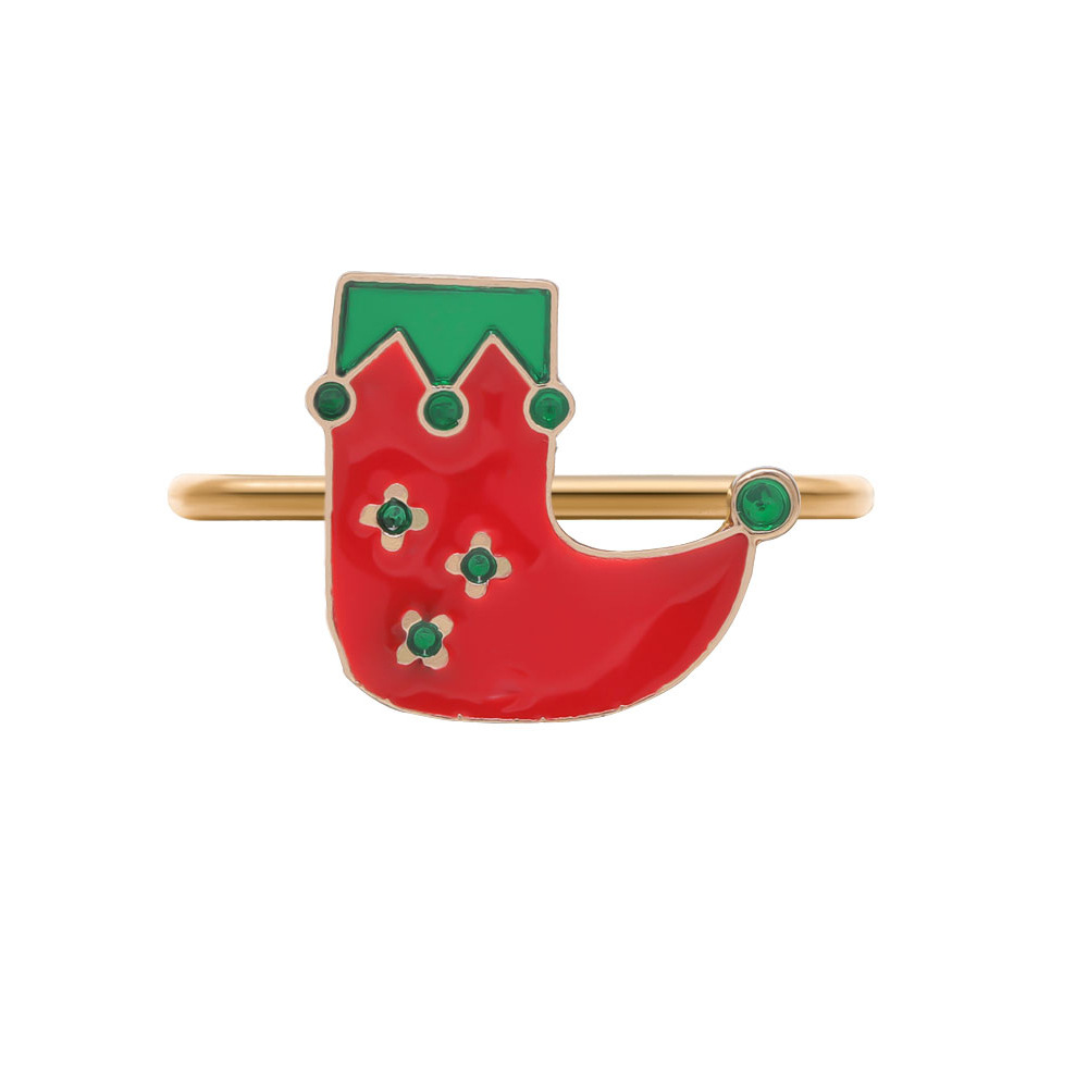 Navidad metal servilleta anillo ELK Garland árbol de Navidad copo de nieve servilleta anillo de comercio exterior servilleta hebilla Decoración de mesa