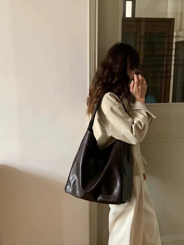 大容量包包女夏季2025新款休闲简约单肩购物袋软皮百搭通勤托特包|undefined