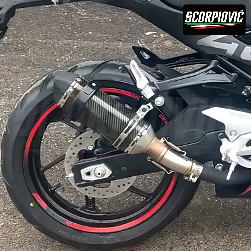 Full imitation carbon fiber small hexagonal exhaust pipe tail 51MM universal GSX 250 450SR 800 250RR