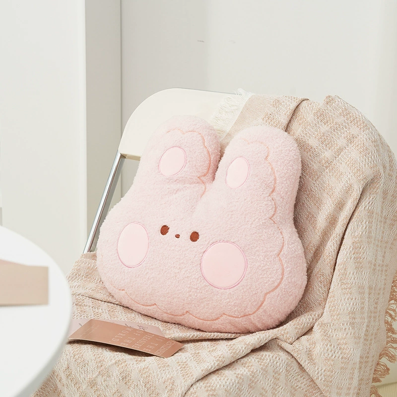 Плюшевый 3D подушка для сиденья в виде животного, милый мультяшный диван подушка, бархат с мехом кролика, большой размер