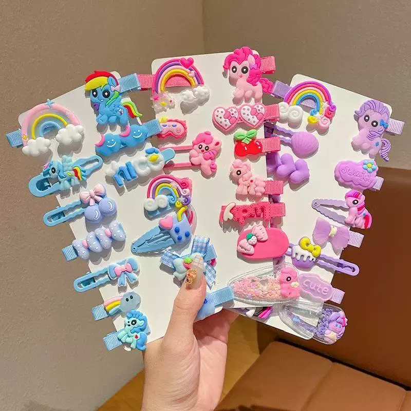 可爱小马儿童卡通发夹女童可爱侧边碎发夹小女孩发卡宝宝夹不伤发