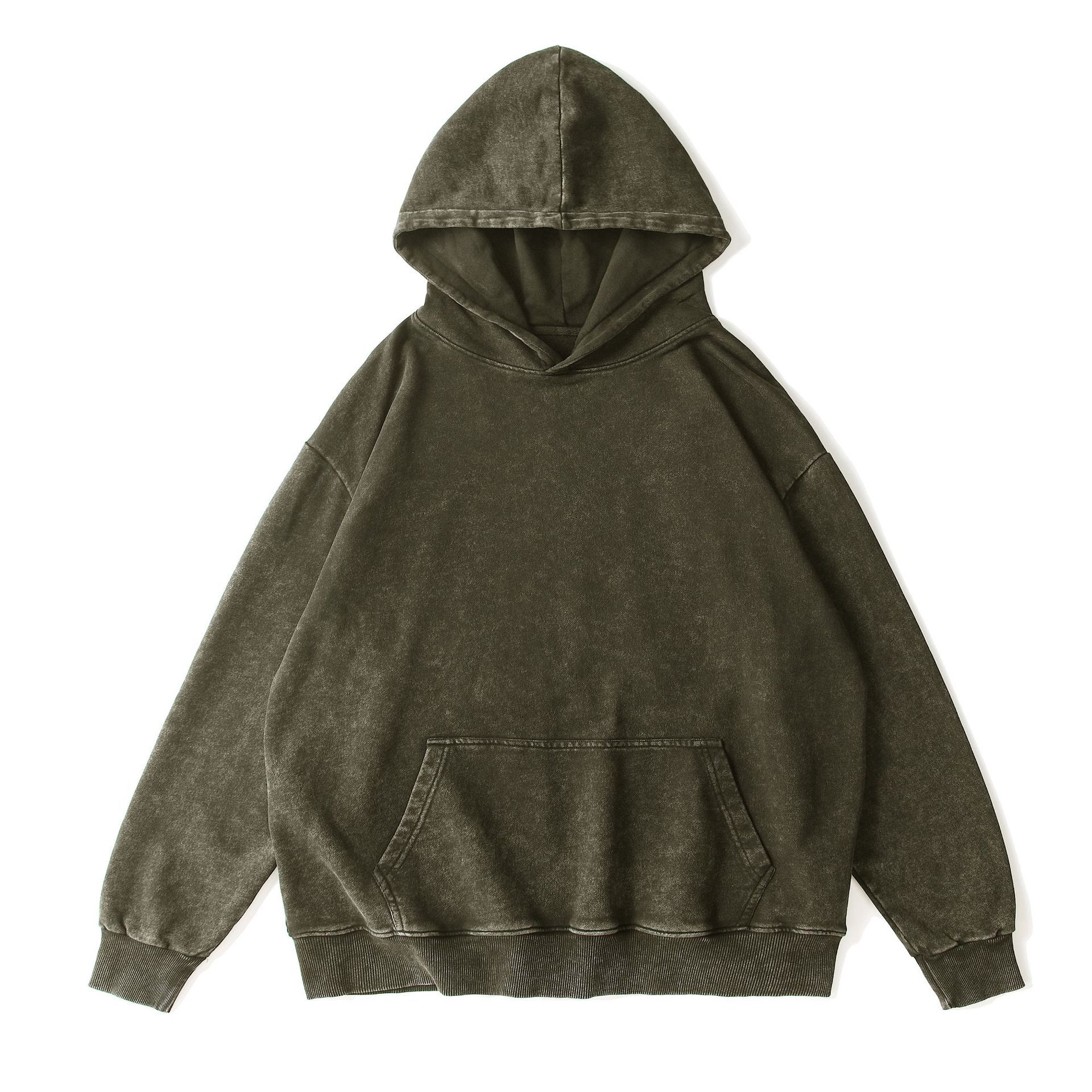 Sudadera con Capucha Lavada para Hombre 350g de Algodón para Ocio