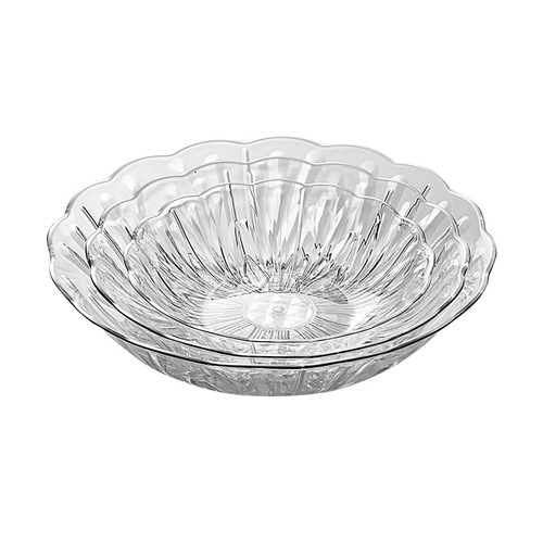 New PET Plastic Fruit Bowl Nordic Style Fruit Bowl Home Living Room Office Salad Transparent Crystal Fruit Bowl