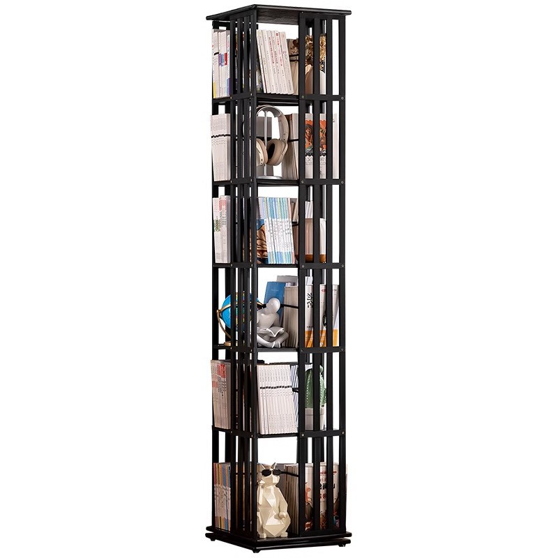 Estante giratorio de madera sólida estante de 360 grados Nan bambú estante de piso esquina creativa no vacía armario de estudiantes