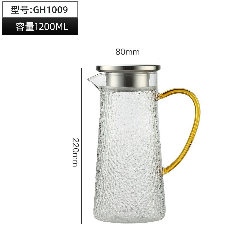 martillo japonés de alto boro tetera de vidrio tetera de té resistente al calor tetera de agua fría de gran capacidad tetera de jugo tetera de té doméstica