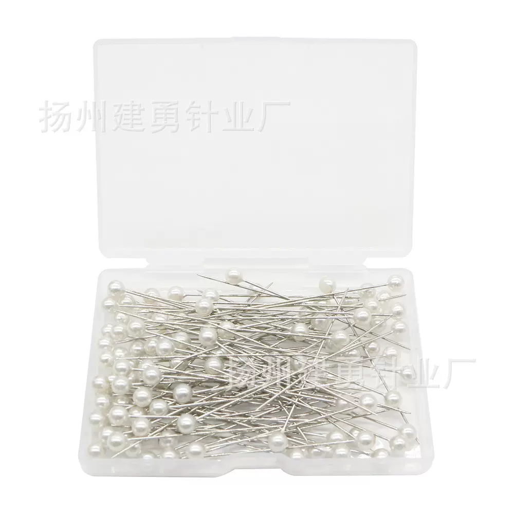 6*65MM长白色圆形梨形多规格加长婚纱服饰珠光针大头针饰品定位针