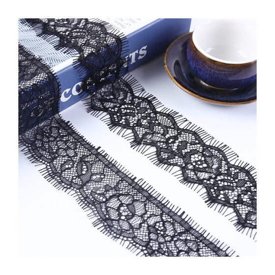 Black Lace Hollow Eyelash Lace Lace Double Eyelash Underwear Dress Sleeve Lace Accessories