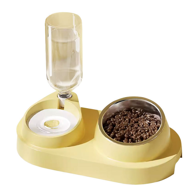 Tazón de gato Tazón doble Tazón de comida para gatos Tazón de perro Agua potable automática Tazón de arroz Diagonal Tazón de agua Alimentación Protección de la columna cervical Productos para mascotas
