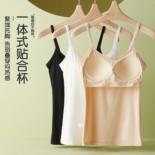 Summer Modal Bandeau Bralette Tank Top Bodysuit with Padded Straps, Camisole Style, Thin Wrap Bralette Underwear