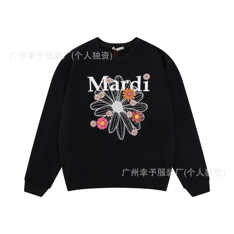 现货潮牌韩国Mardi卫衣金高银同款潮牌小雏菊印花腊肠狗圆领上衣|undefined