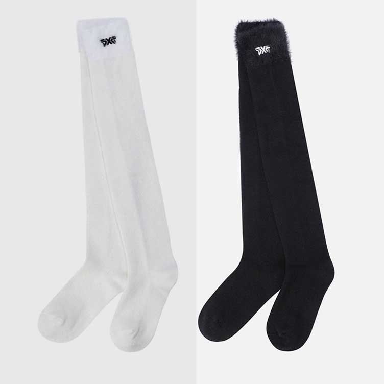 25 New Autumn and Winter Golf Women's Sports Socks over the Knee Socks Double-Sided Embroidered Logo Imitation Mink Hair Towel Bottom Socks