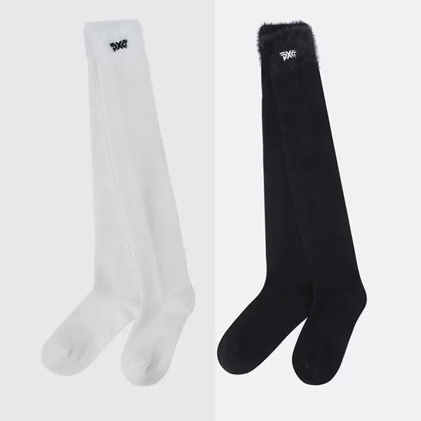 25 New Autumn and Winter Golf Women's Sports Socks over the Knee Socks Double-Sided Embroidered Logo Imitation Mink Hair Towel Bottom Socks