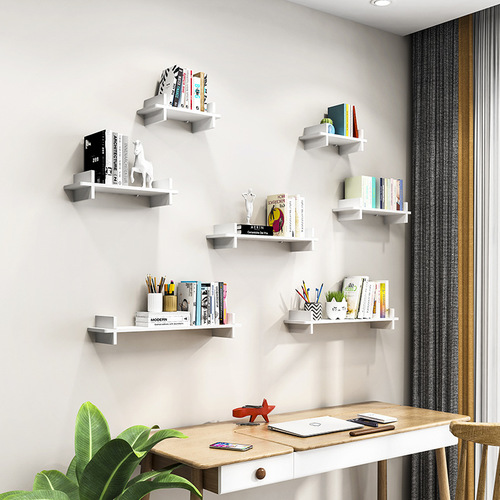 Wholesale living room storage rack wall punch-free bedroom storage partition creative TV background wall hanging decoration